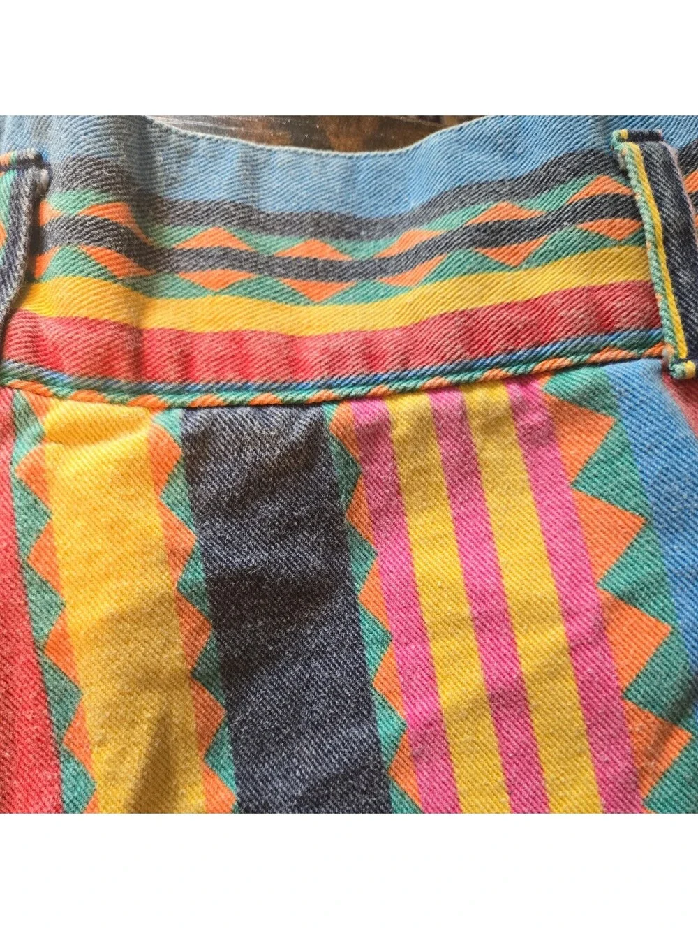 Vtg Womens Aztec High Rise Shorts Colorful Festival Palmettos 28